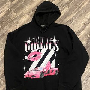 Black and Pink Graphic Hoodie